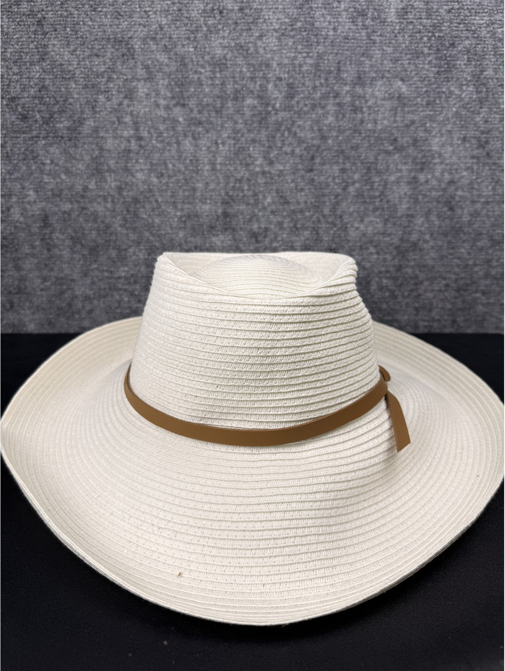 Physician Endorsed Aurora White Straw Sun Hat with Brown Bow